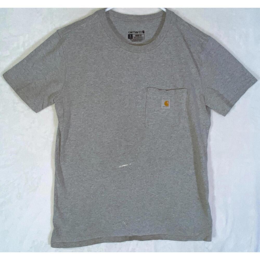 Carhartt Loose Fit Pocket T-Shirt Heather Gray Boy's Small (4-6) S/S *read